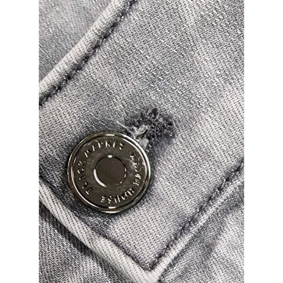 White House Black Market Jeans 8 Skinny Crop Light Wash Gray Stretch Zip Ankle - Picture 4 of 11